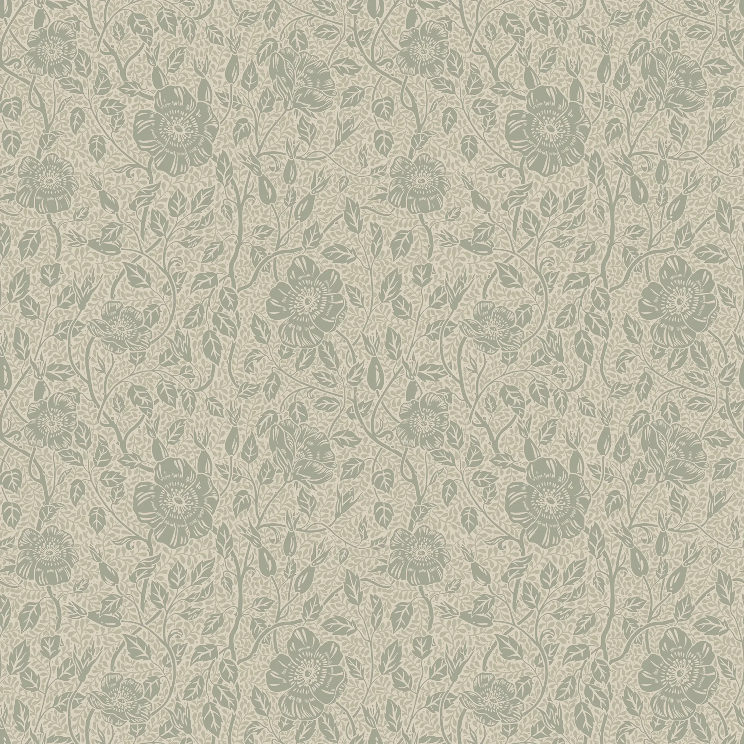 Anton Sage Green Floral Wallpaper by Sandberg