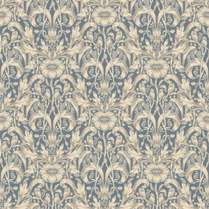 Emil Indigo Blue Modern Wallpaper by Sandberg