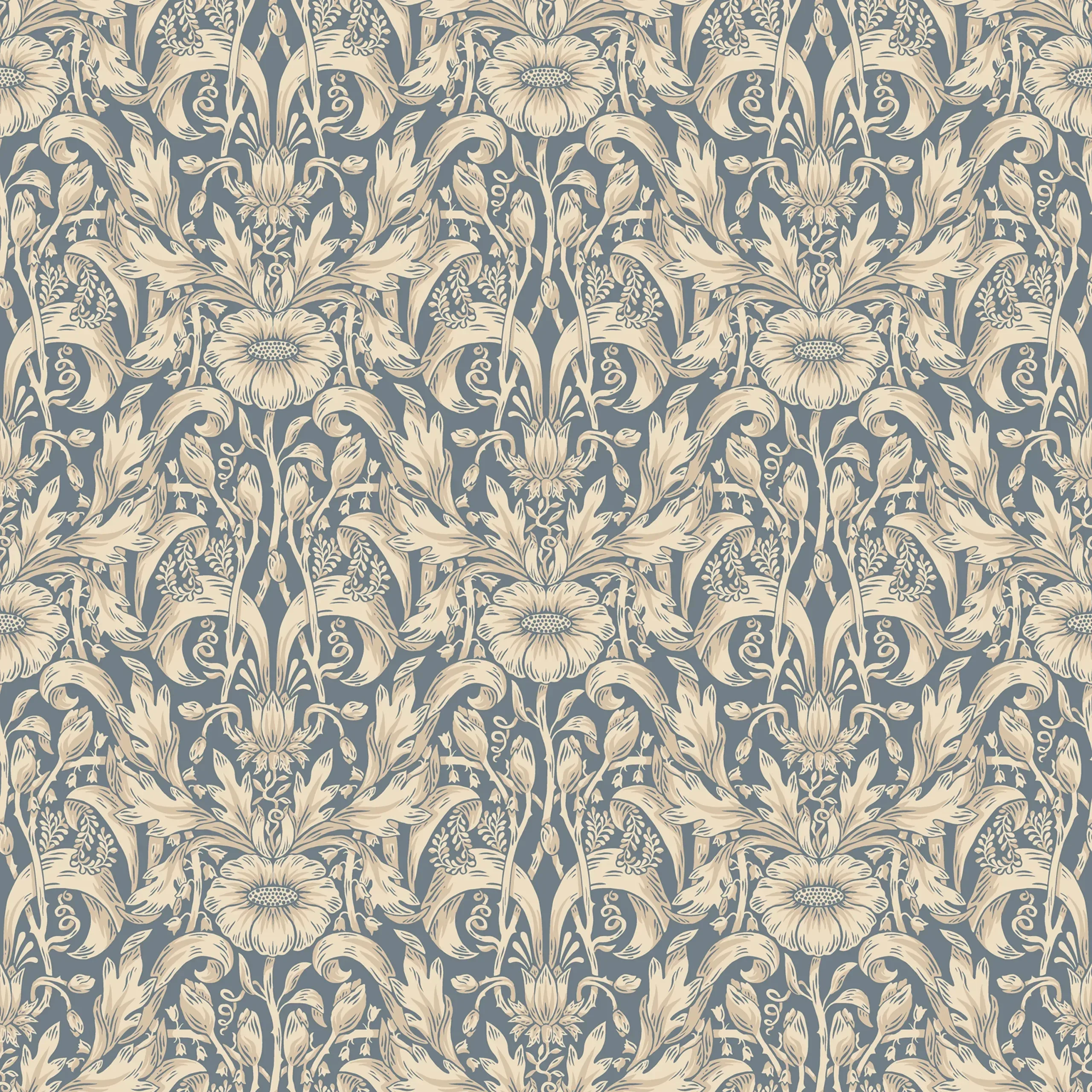 Emil Indigo Blue Modern Wallpaper by Sandberg