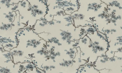 Noah Blue Botanical Mural by Sandberg