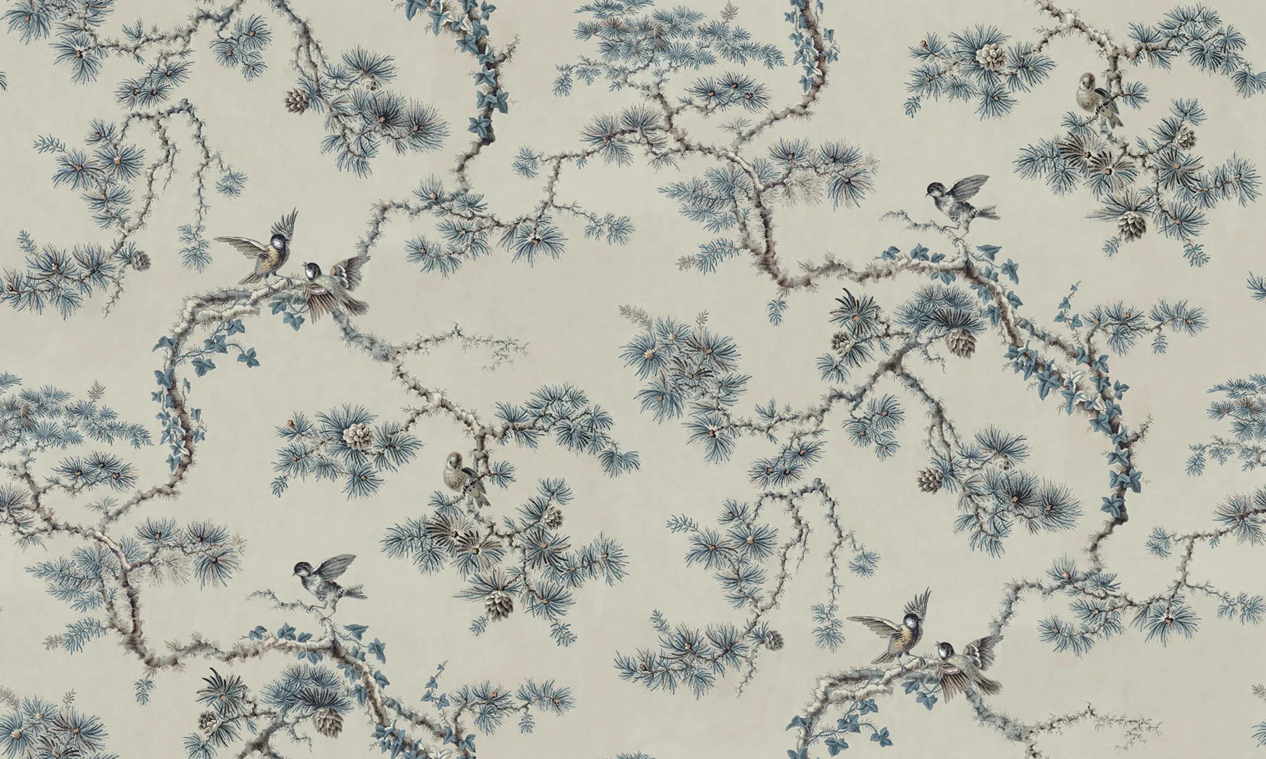 Noah Blue Botanical Mural by Sandberg