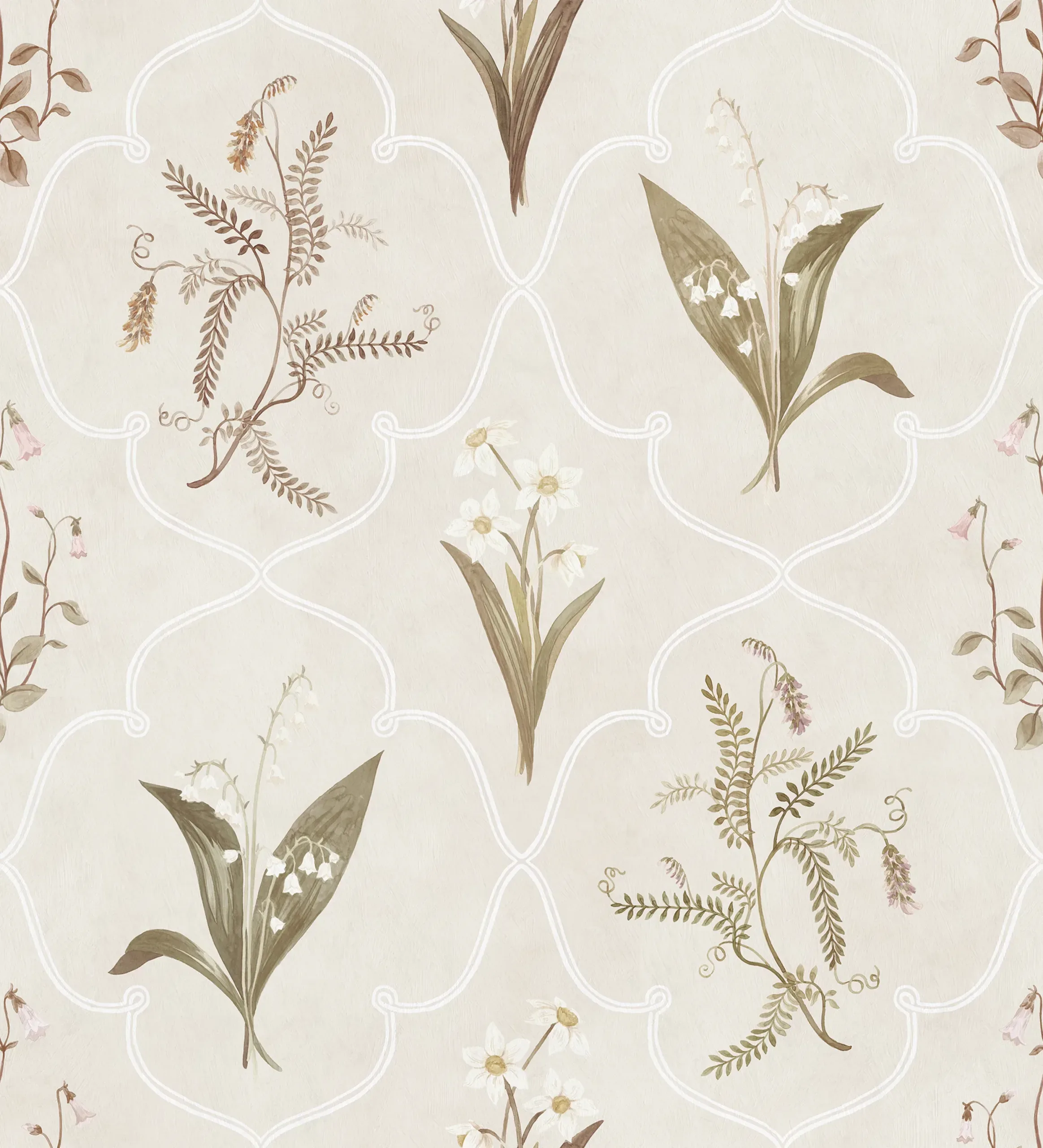 Louise Pastel Floral Mural by Sandberg Louise Pastel Floral Mural by Sandberg
