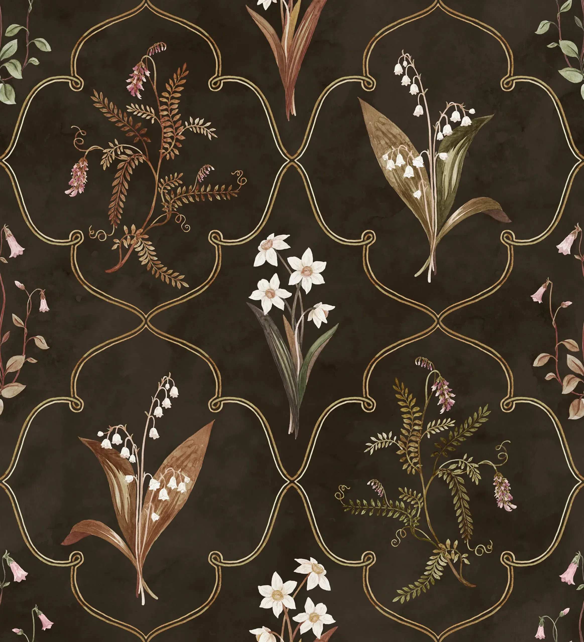Louise Dark Large Pattern Mural by Sandberg