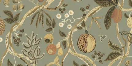 Tree of Life Sage Green Botanical Mural by Sandberg