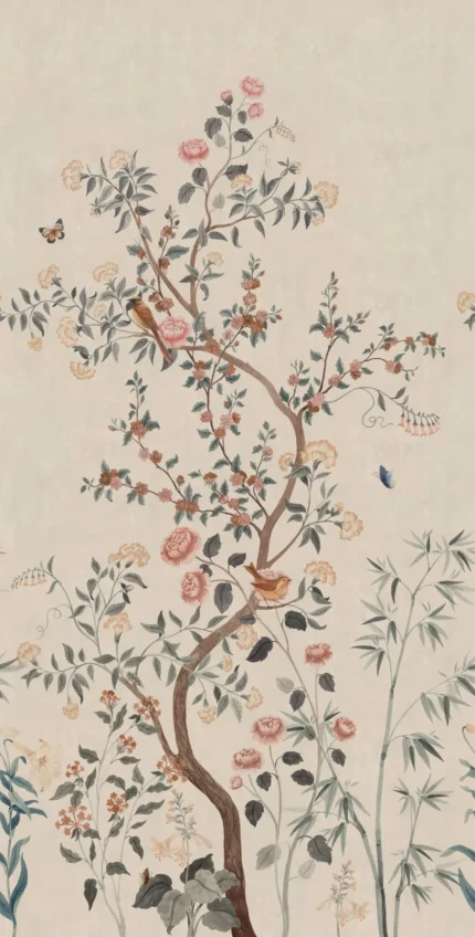 Eleonora Misty Blue Chinoiserie Mural by Sandberg