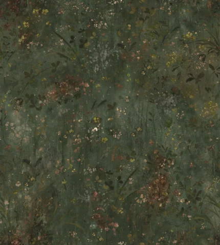 Juni Forest Green Floral Mural by Sandberg