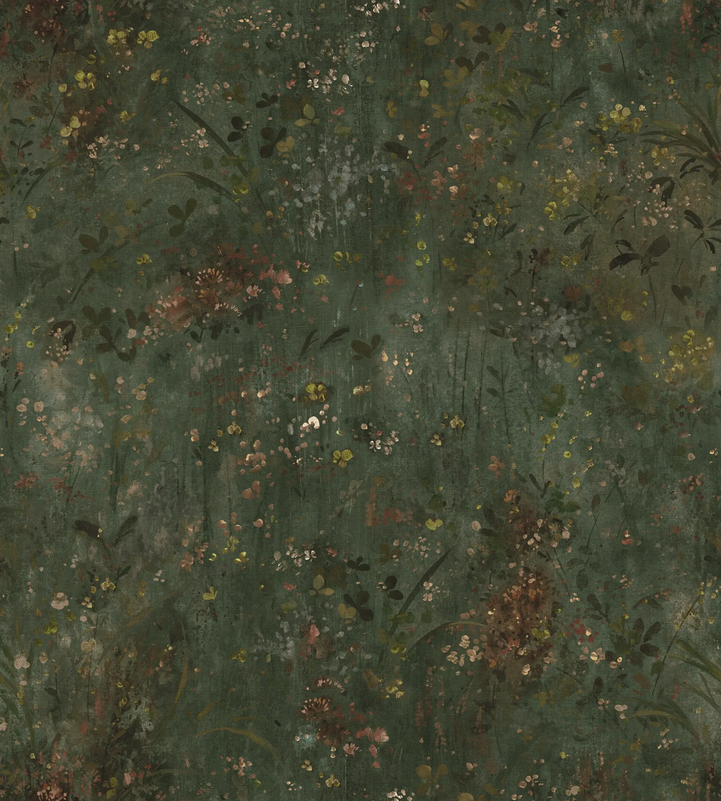 Juni Forest Green Floral Mural by Sandberg