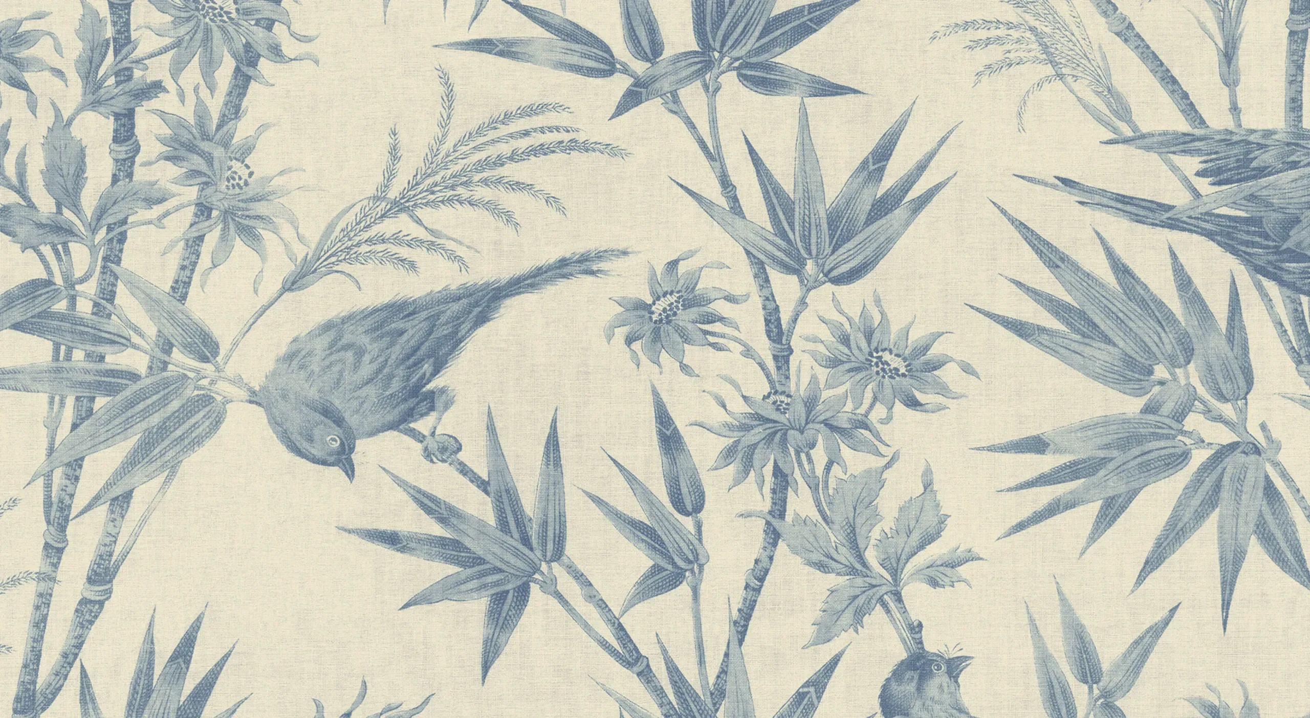 Celeste Blue Leaf Mural by Sandberg