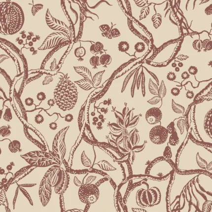 Tree of Life Burgundy Botanical Wallpaper by Sandberg