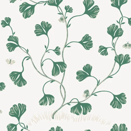 Ebba Green Leaf Wallpaper by Sandberg