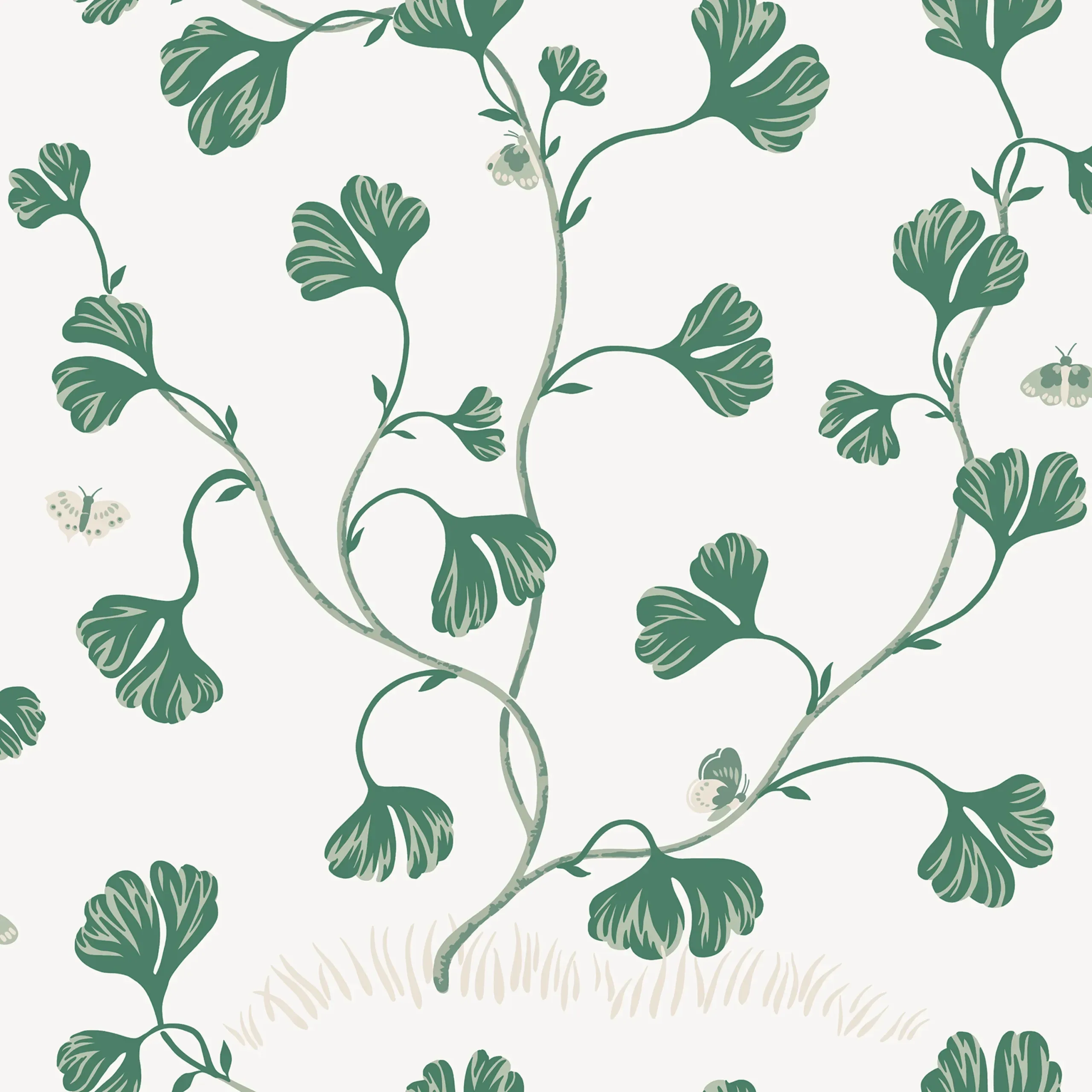 Ebba Green Leaf Wallpaper by Sandberg