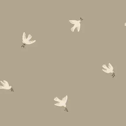 Frida Olive Green Small Pattern Wallpaper by Sandberg
