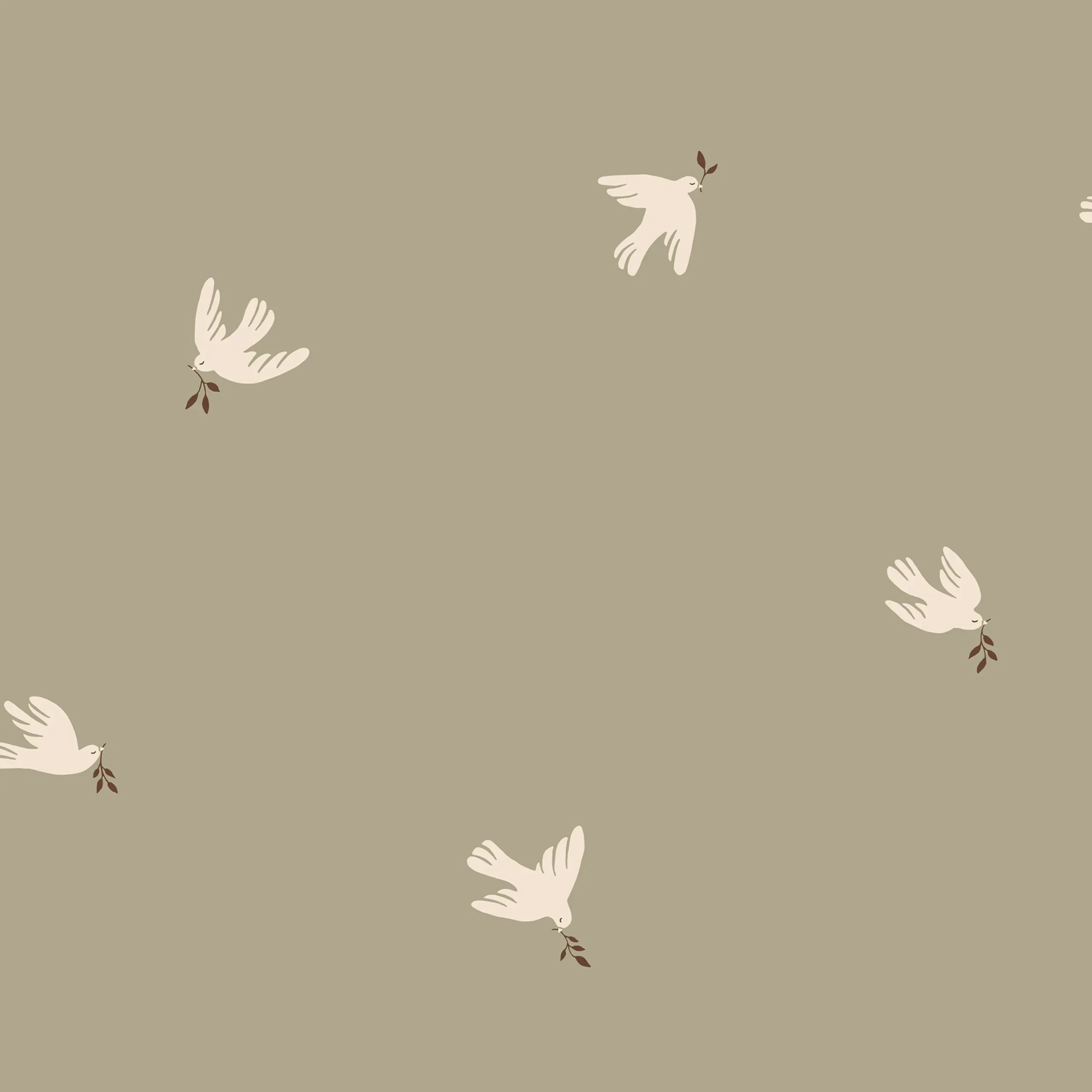 Frida Olive Green Small Pattern Wallpaper by Sandberg