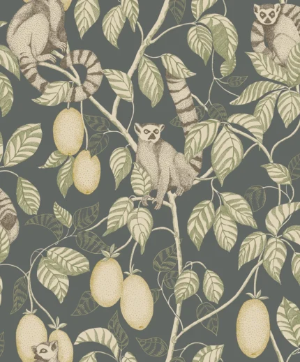 Elliot Dark Blue Botanical Wallpaper by Sandberg