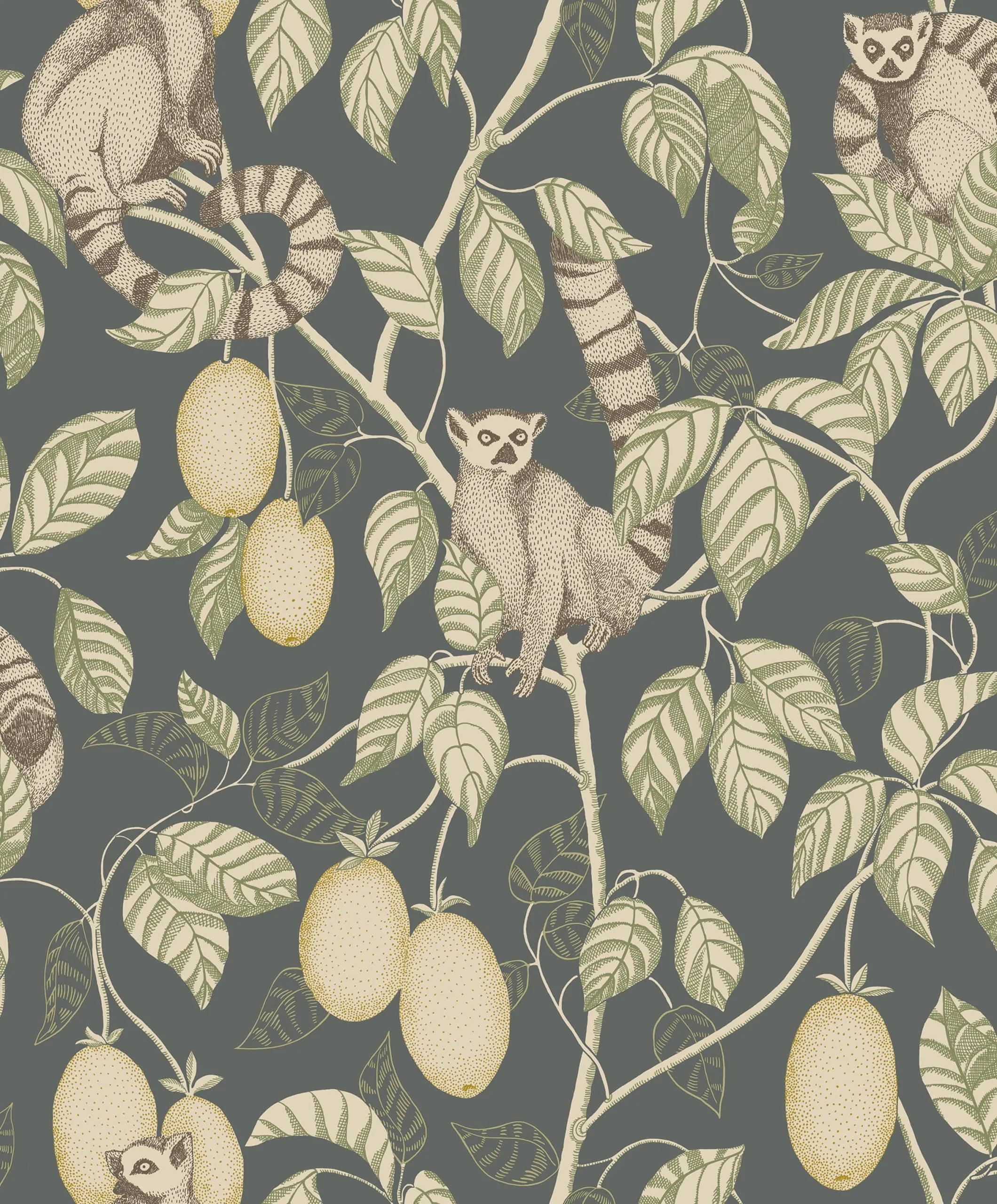 Elliot Dark Blue Botanical Wallpaper by Sandberg