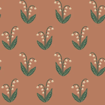 Lilly Terracotta Floral Wallpaper by Sandberg