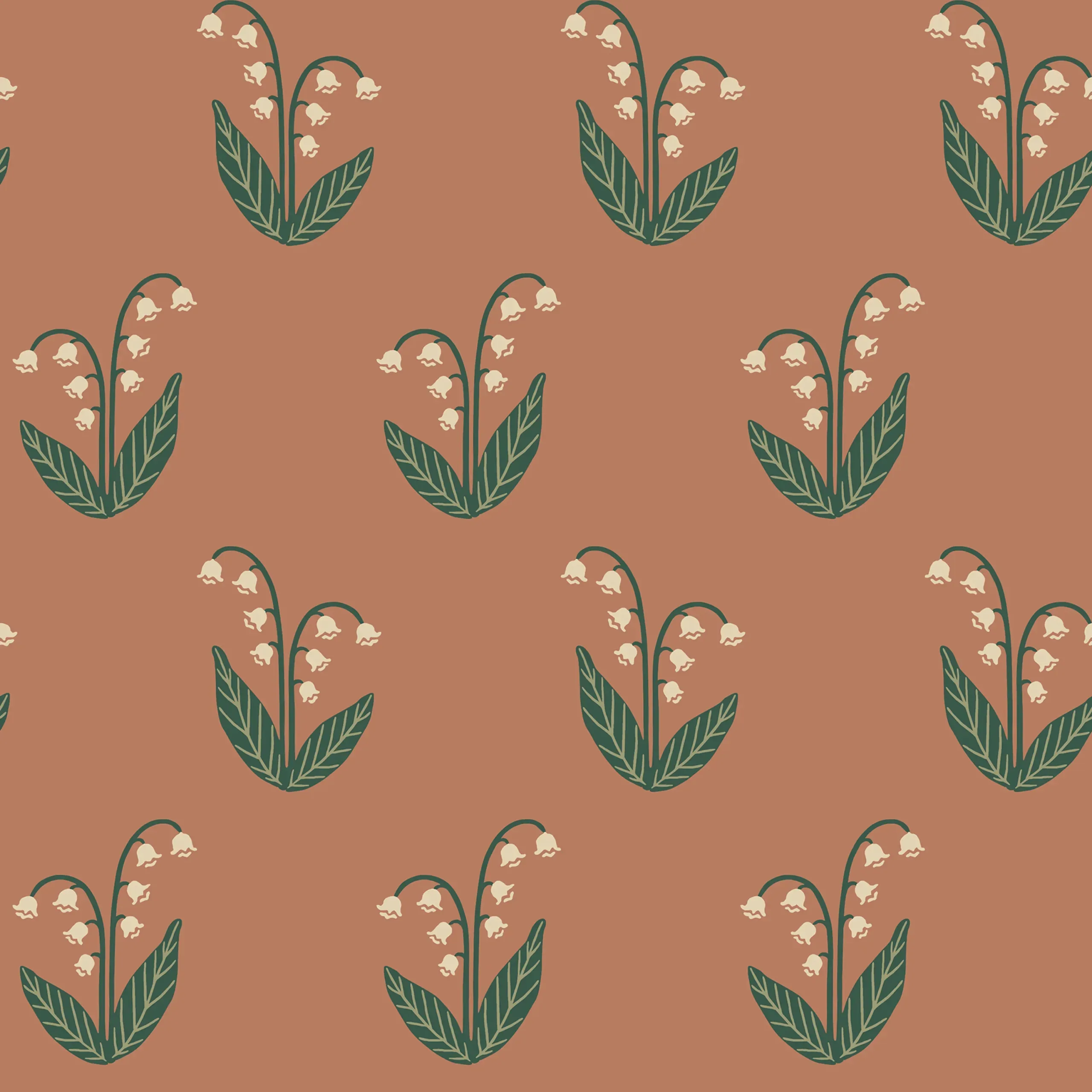 Lilly Terracotta Floral Wallpaper by Sandberg