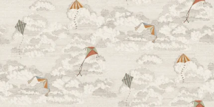 Bonnie and Kites Graphite Playful Mural by Sandberg