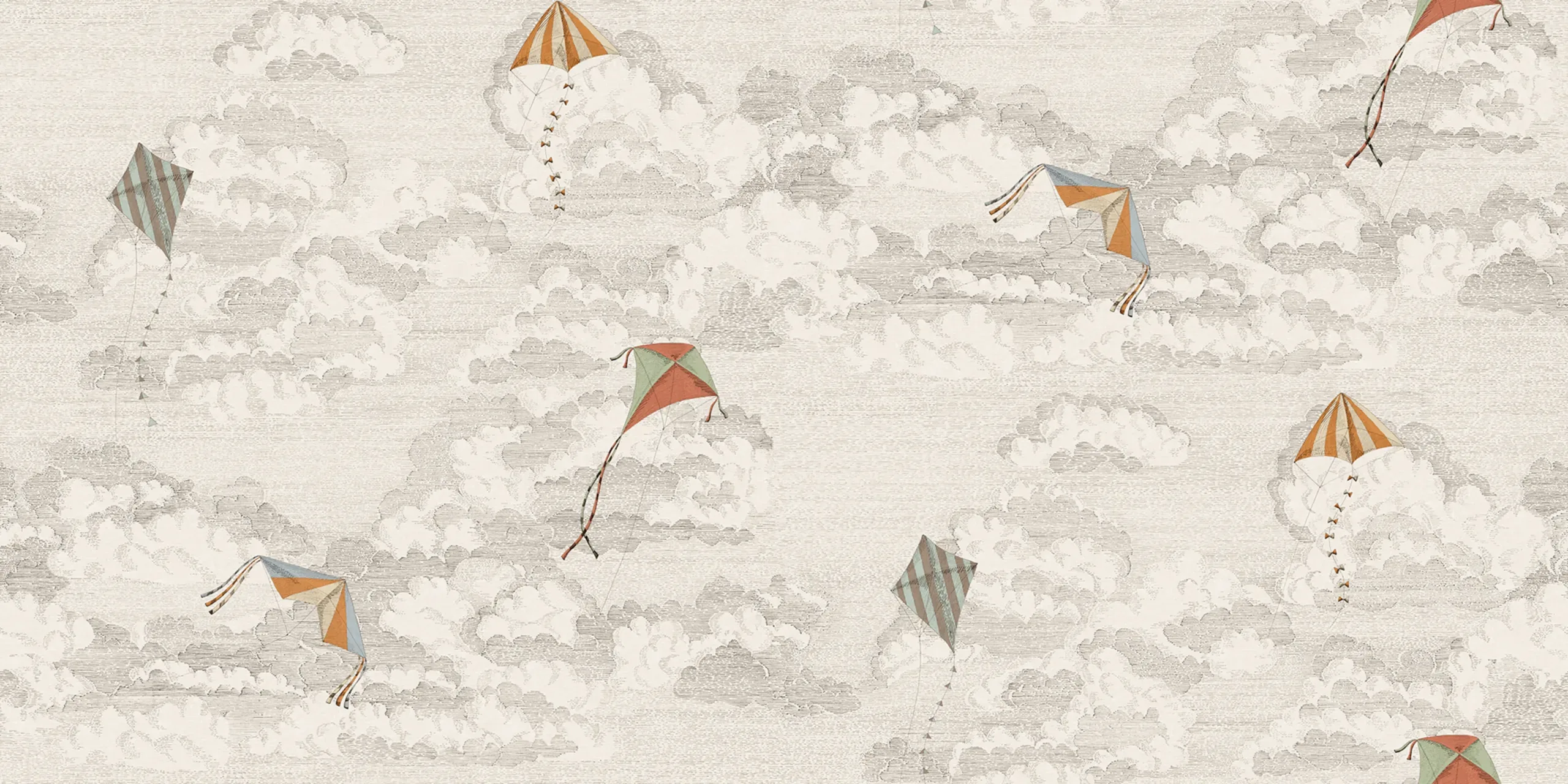 Bonnie and Kites Graphite Playful Mural by Sandberg