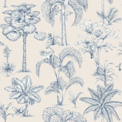 Adele Blue Botanical Wallpaper by Sandberg