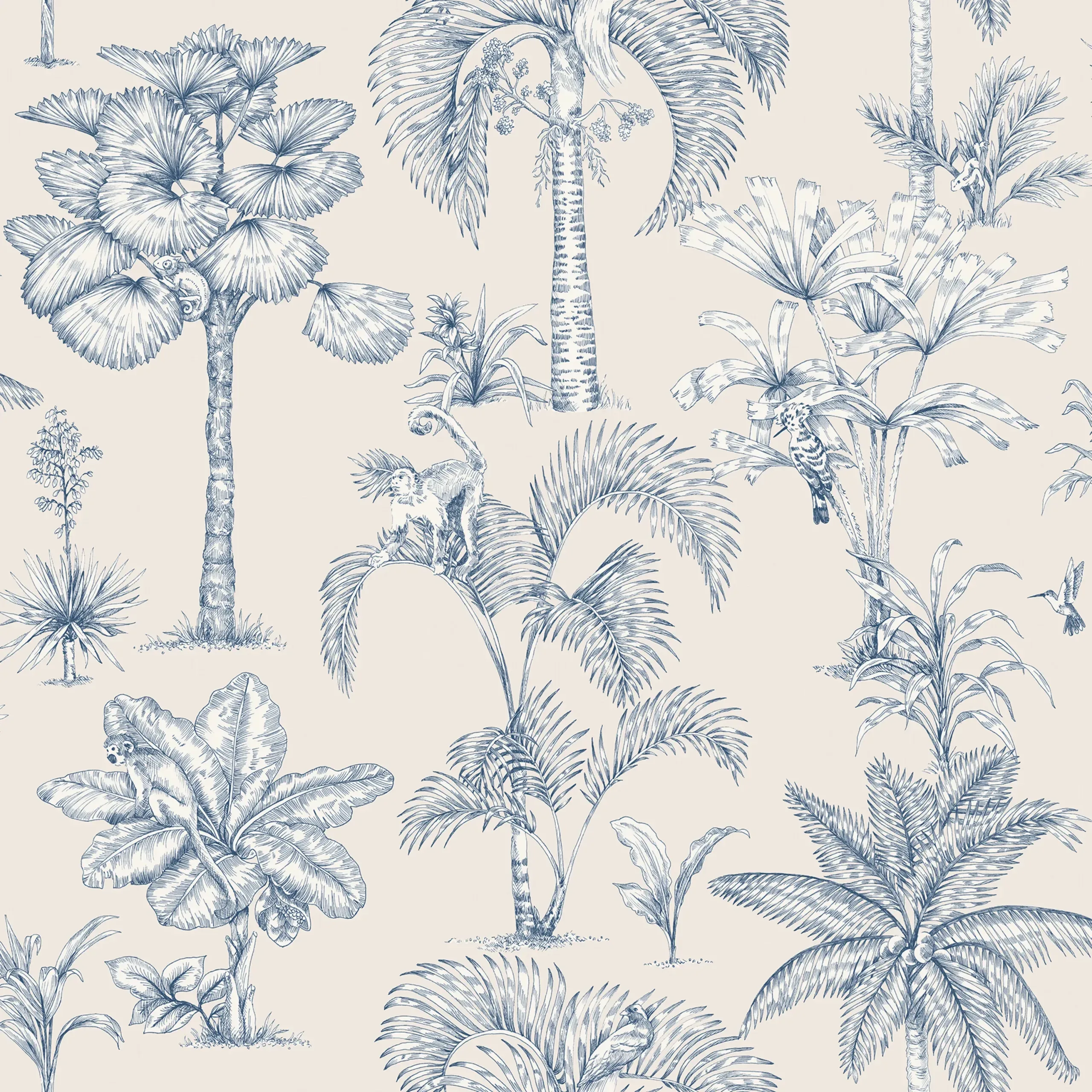 Adele Blue Botanical Wallpaper by Sandberg
