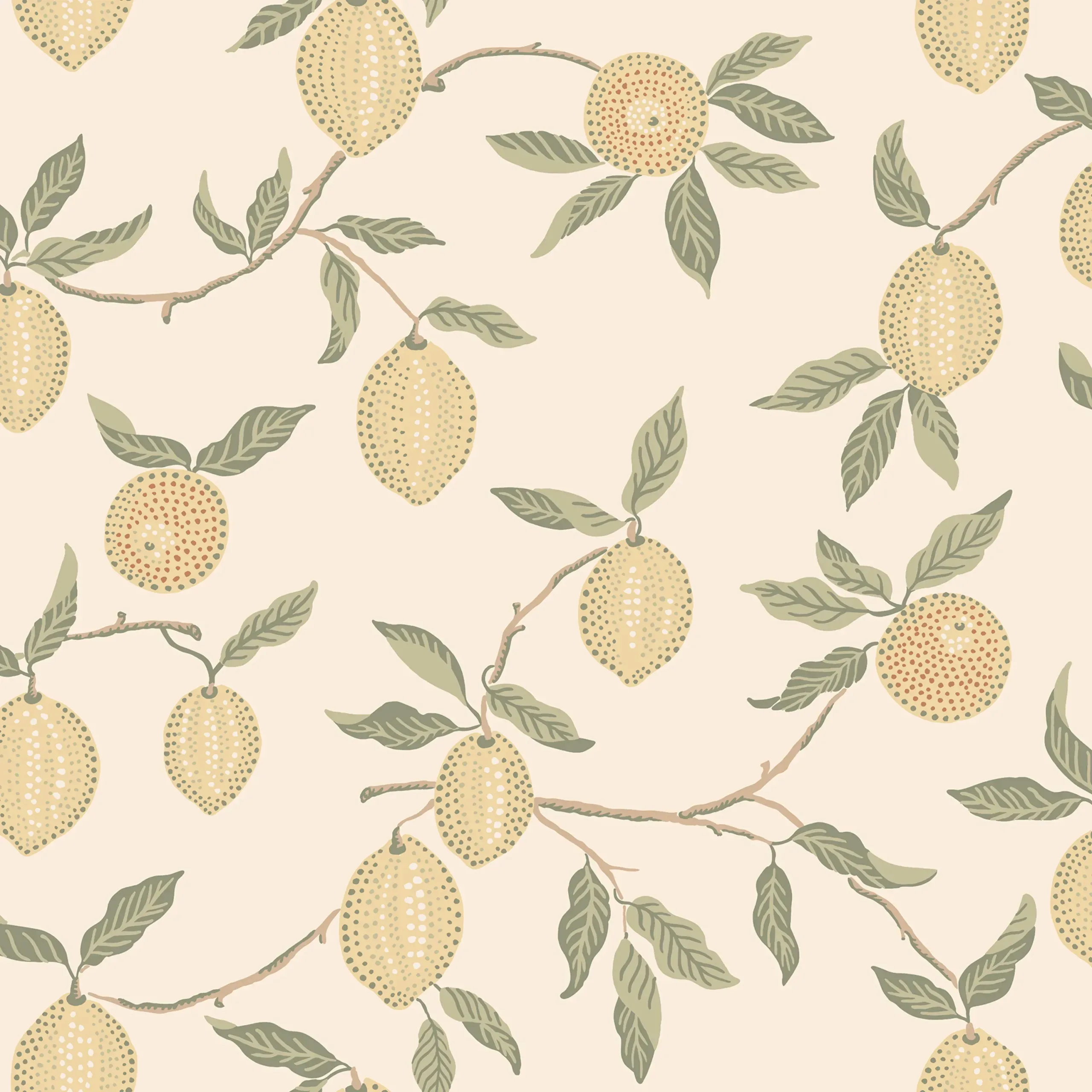 Limone Yellow Botanical Wallpaper by Sandberg
