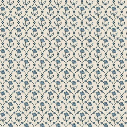 Elena Blue Floral Wallpaper by Sandberg