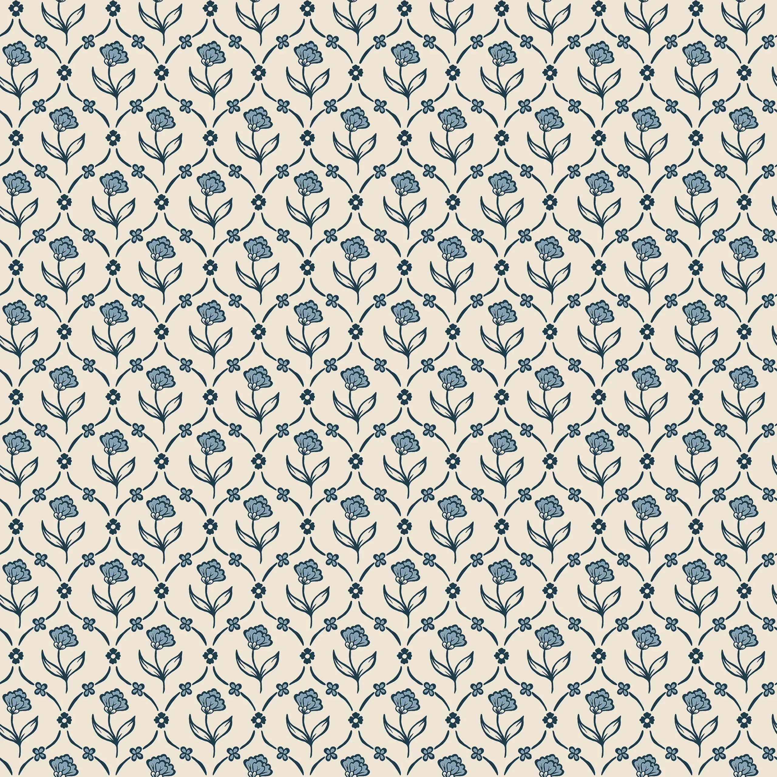 Elena Blue Floral Wallpaper by Sandberg