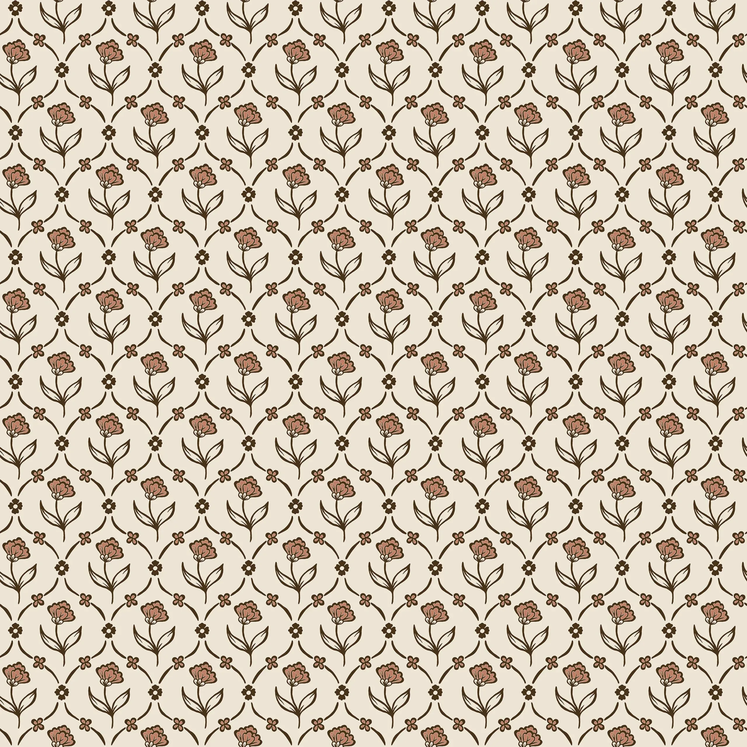 Elena Terracotta Floral Wallpaper by Sandberg