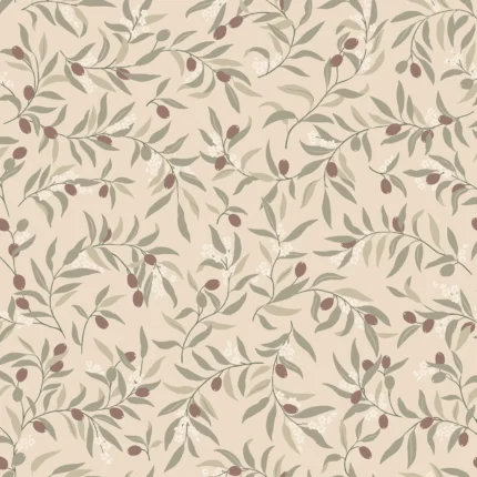 Olivia Burgundy Botanical Wallpaper by Sandberg