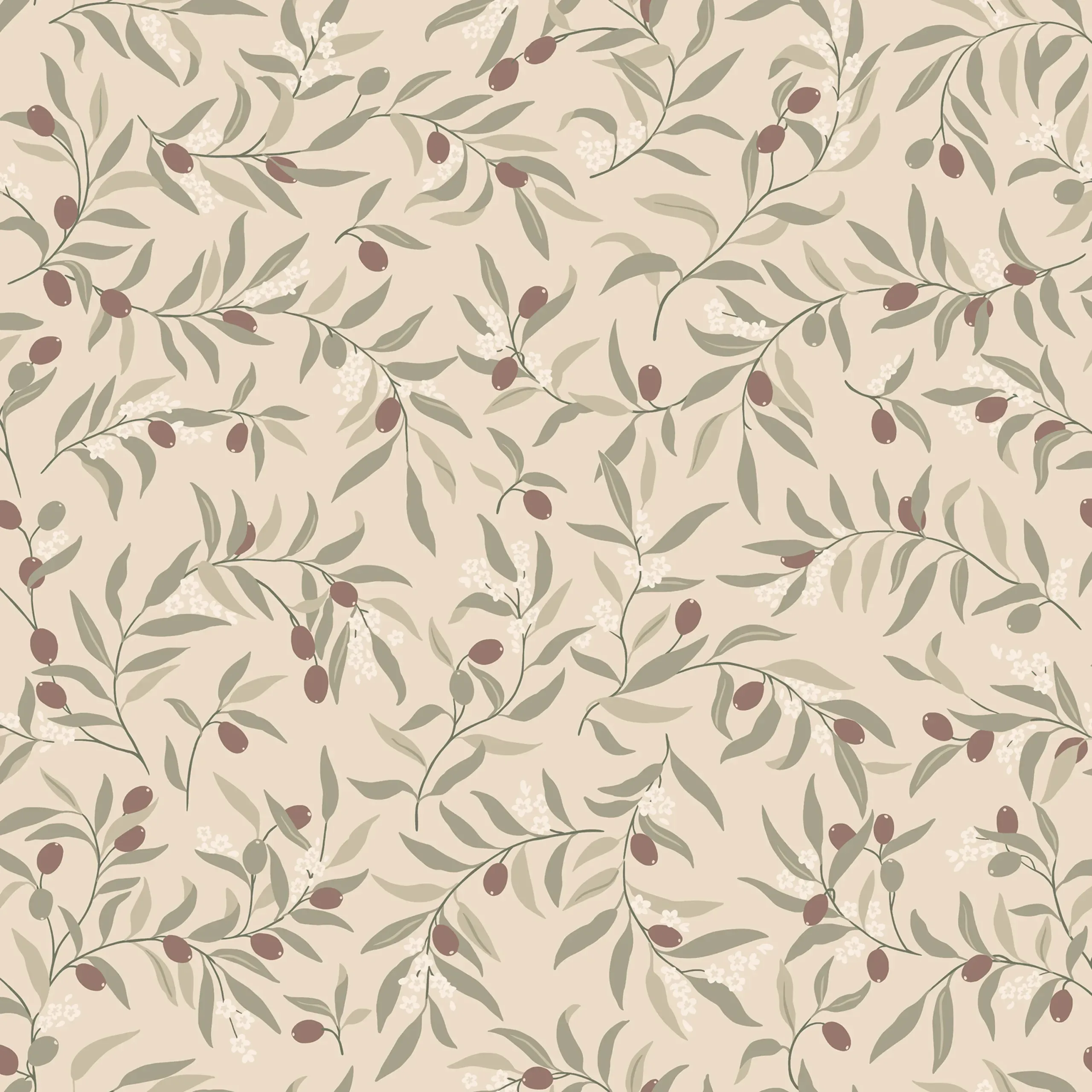 Olivia Burgundy Botanical Wallpaper by Sandberg
