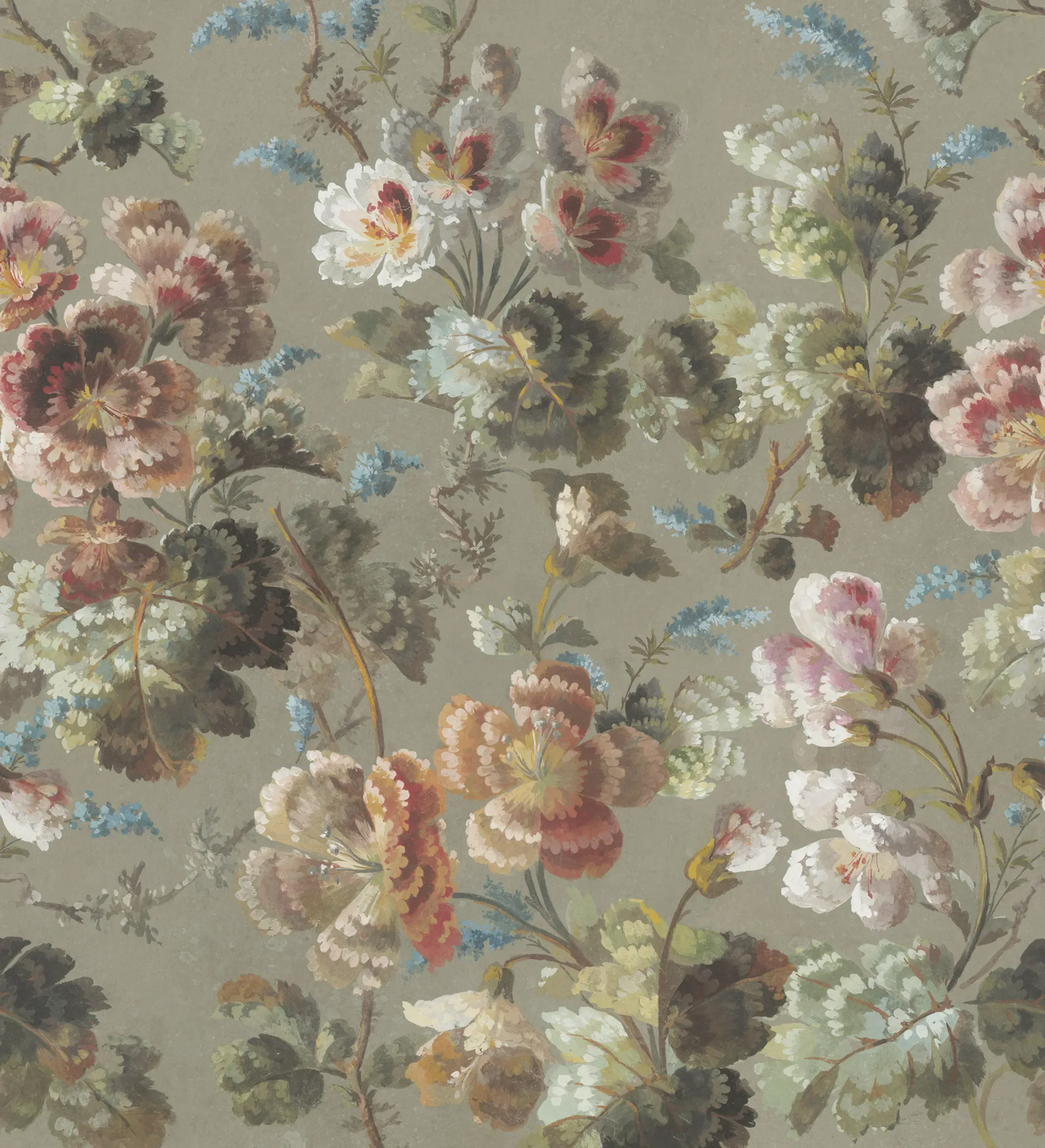 Ines Sage Green Floral Mural by Sandberg