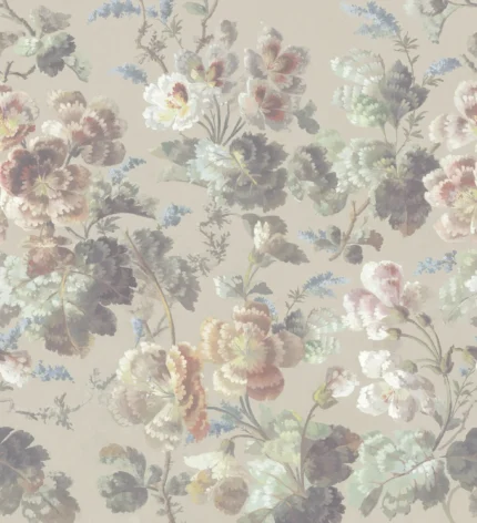 Ines Beige Floral Mural by Sandberg