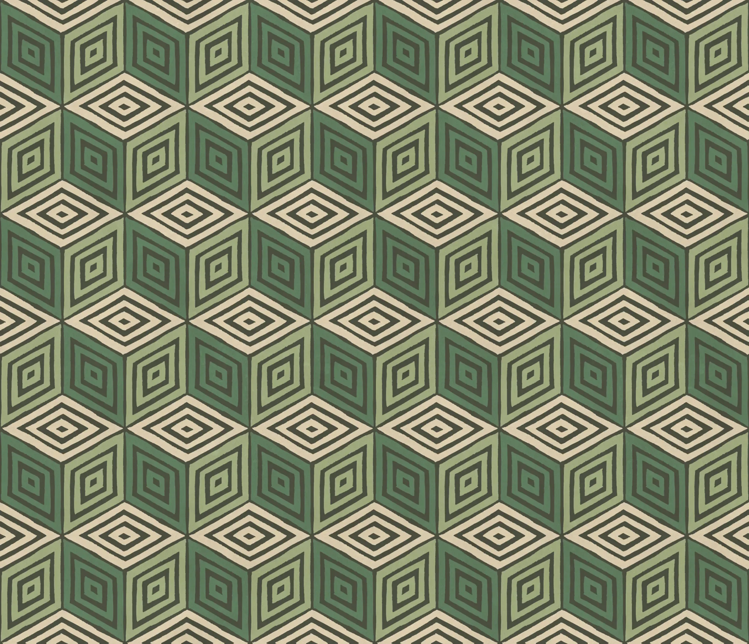 Chiara Green Small Pattern Mural by Sandberg