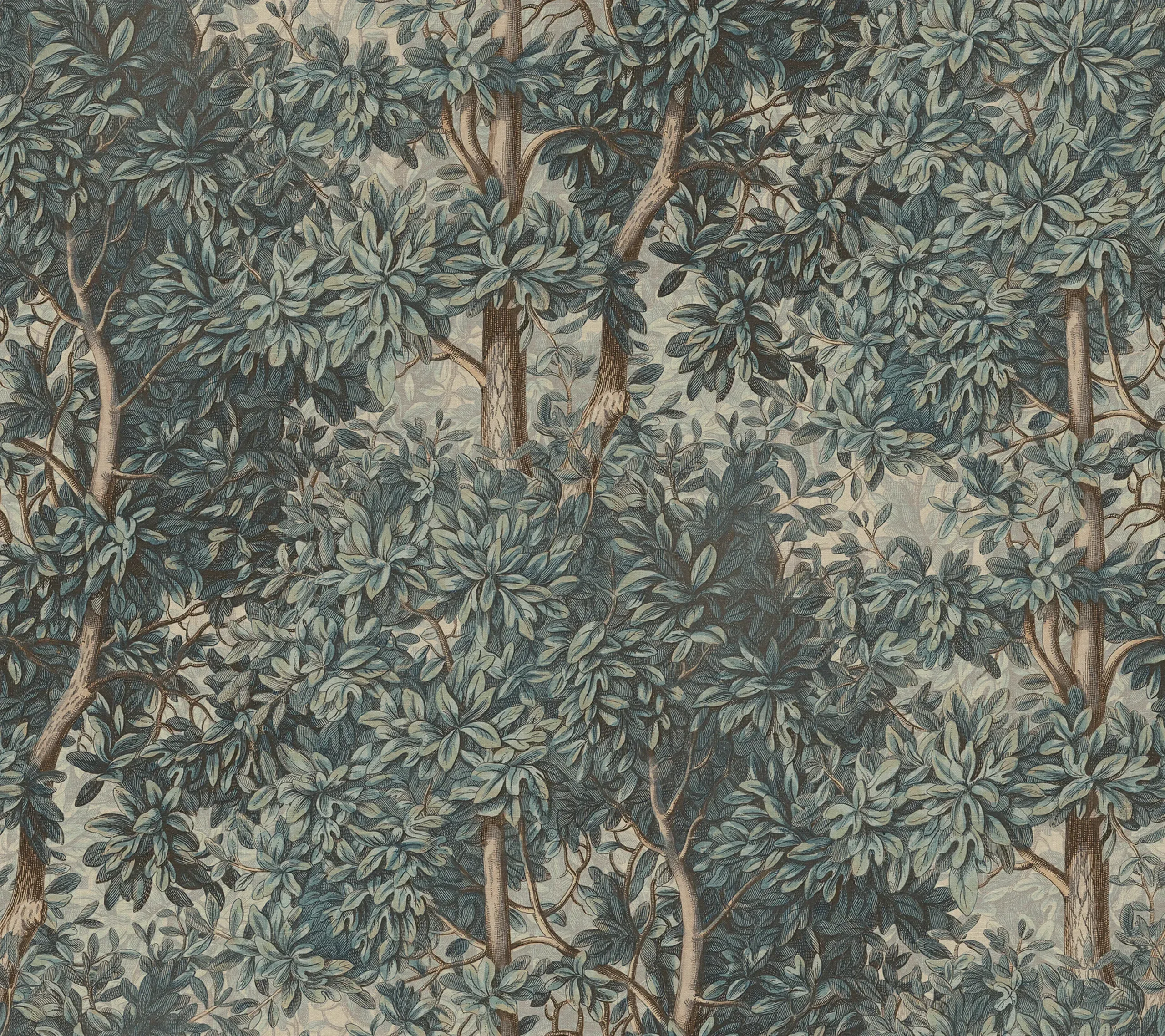 Charles Blue Botanical Mural by Sandberg