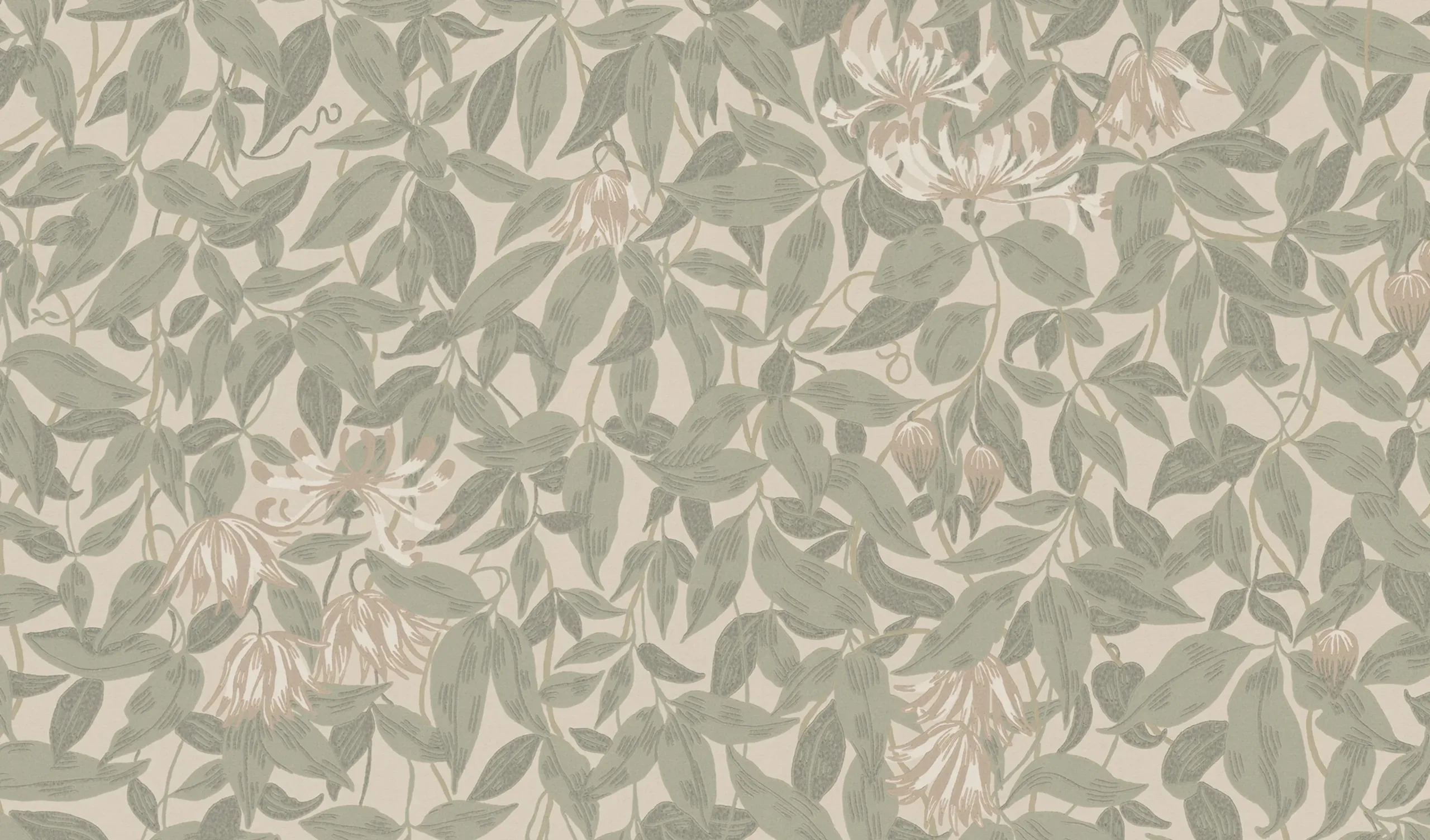 Linnea Garden Green Leaf Mural by Sandberg