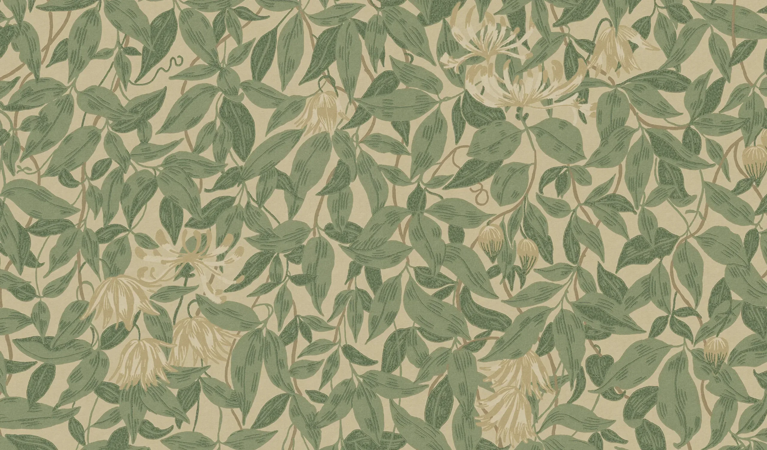Linnea Green Large Pattern Mural by Sandberg