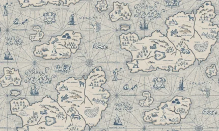 Ferdinand Blue Small Pattern Mural by Sandberg