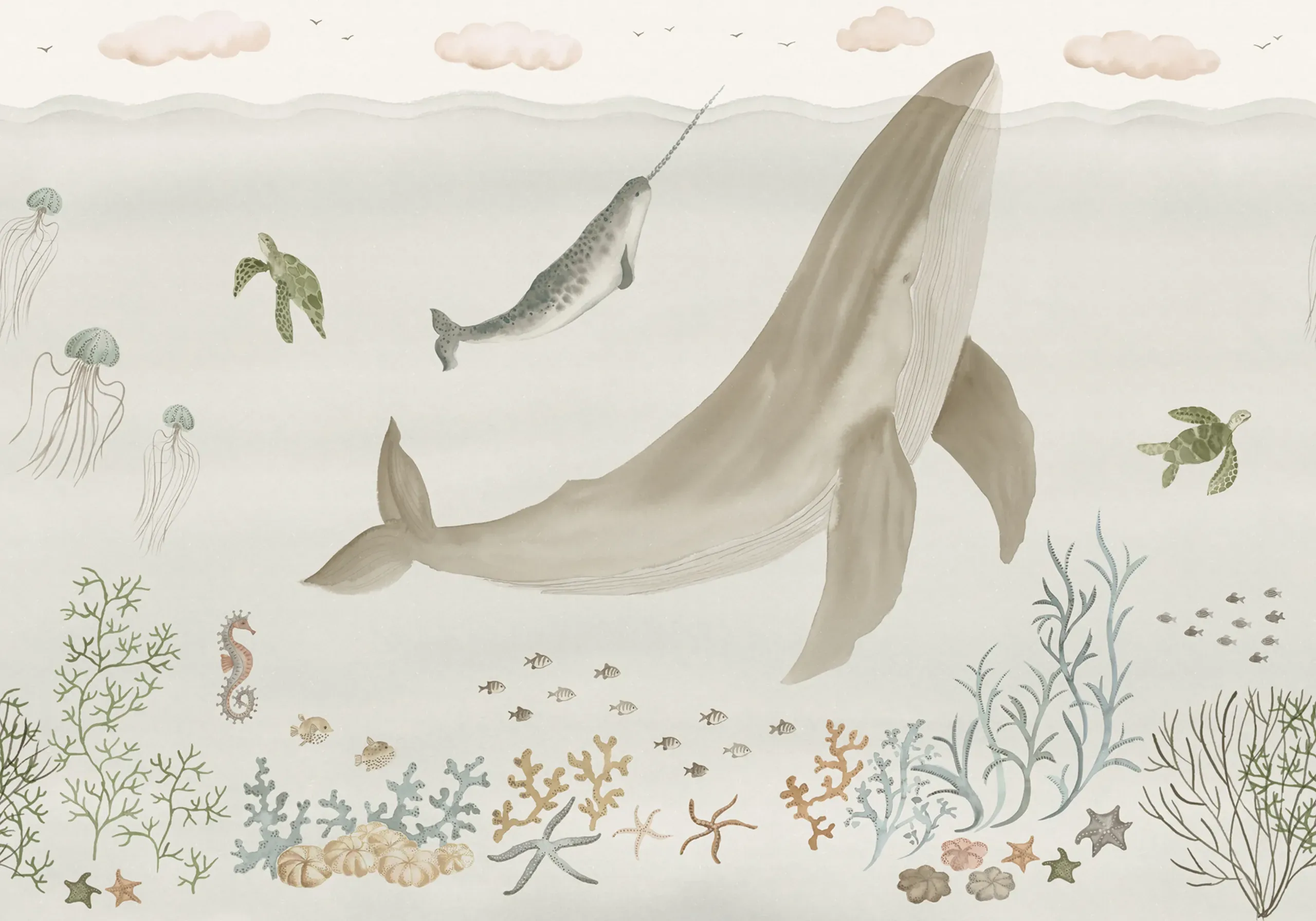 Sally Beige Playful Mural by Sandberg
