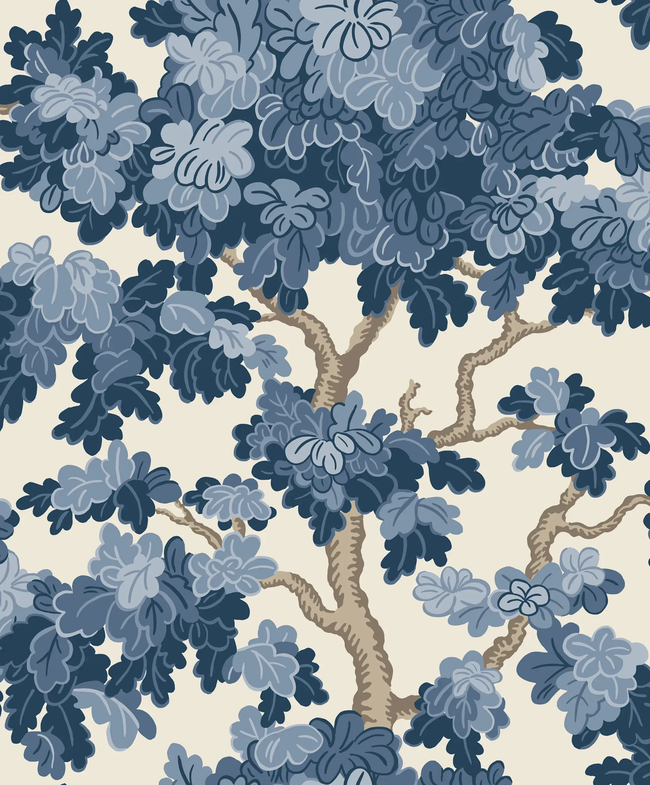Eken Blue Botanical Wallpaper by Sandberg