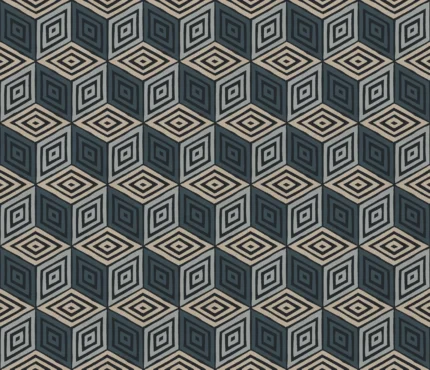 Chiara Dark Blue Small Pattern Mural by Sandberg