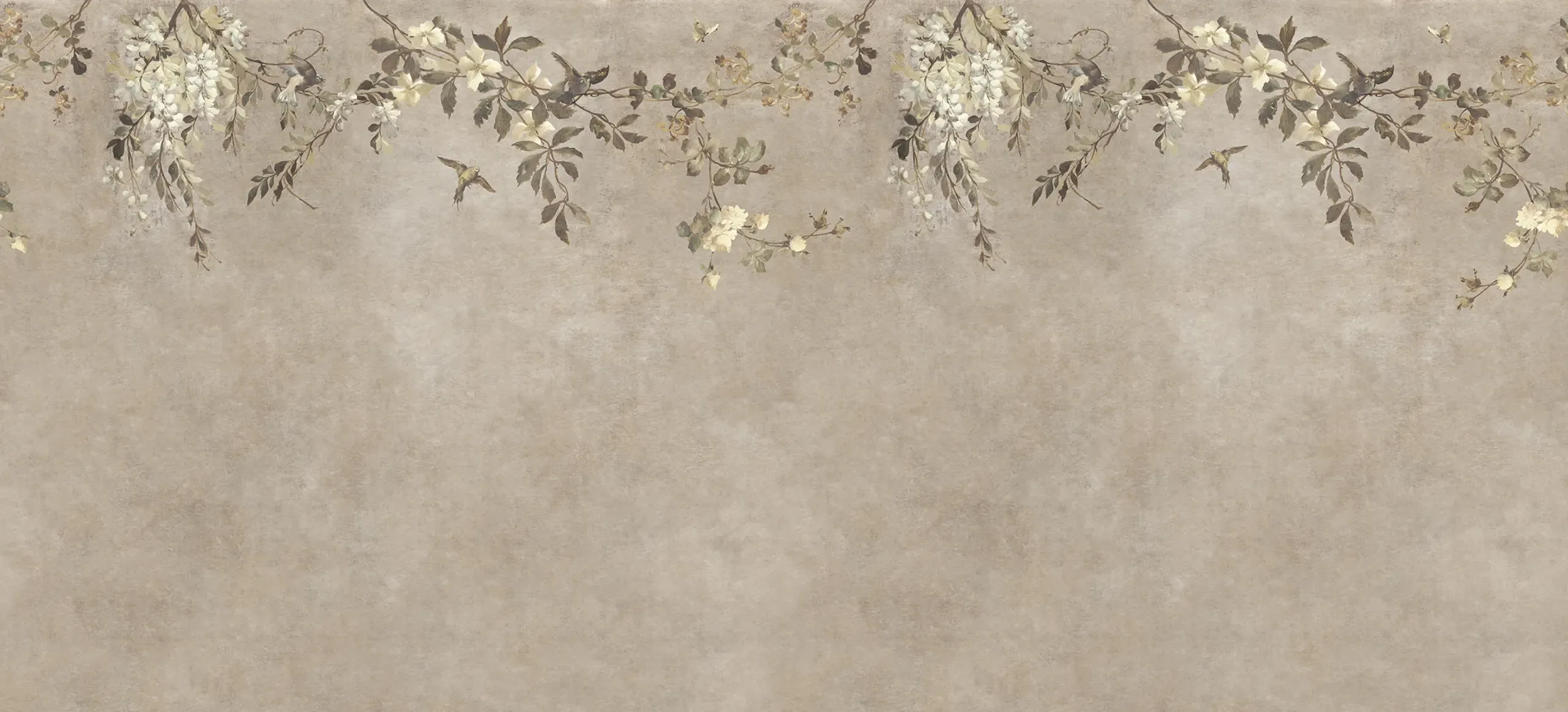 Nico Beige Leaf Mural by Sandberg