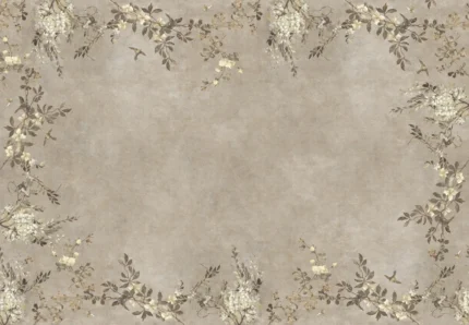 Luca Rectangle Beige Floral Mural by Sandberg