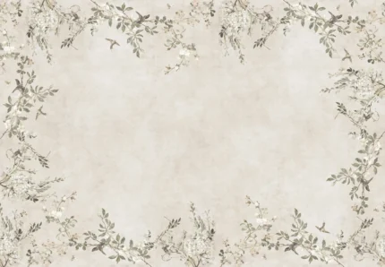 Luca Rectangle Sand Floral Mural by Sandberg