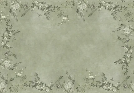 Luca Rectangle Sage Green Garden Mural by Sandberg