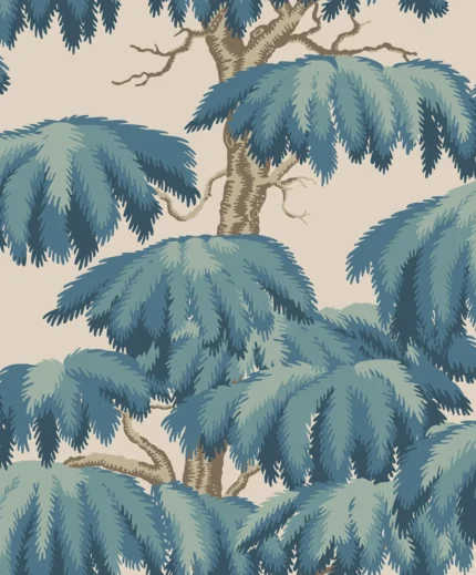 Alba Teal Botanical Wallpaper by Sandberg