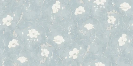 Poppy Light Blue Floral Mural by Sandberg