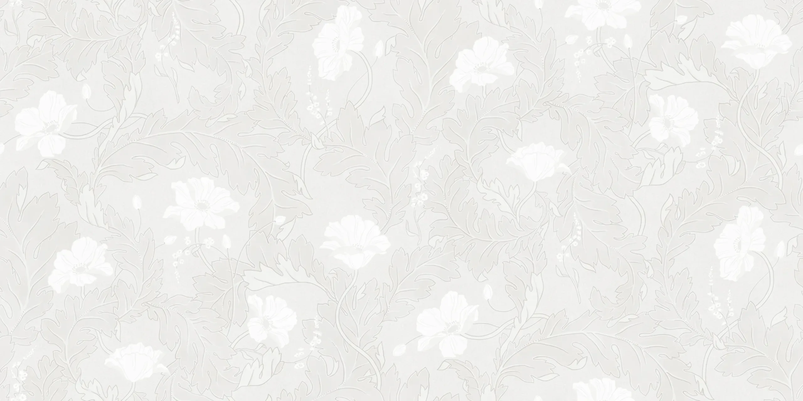 Poppy White Floral Mural by Sandberg