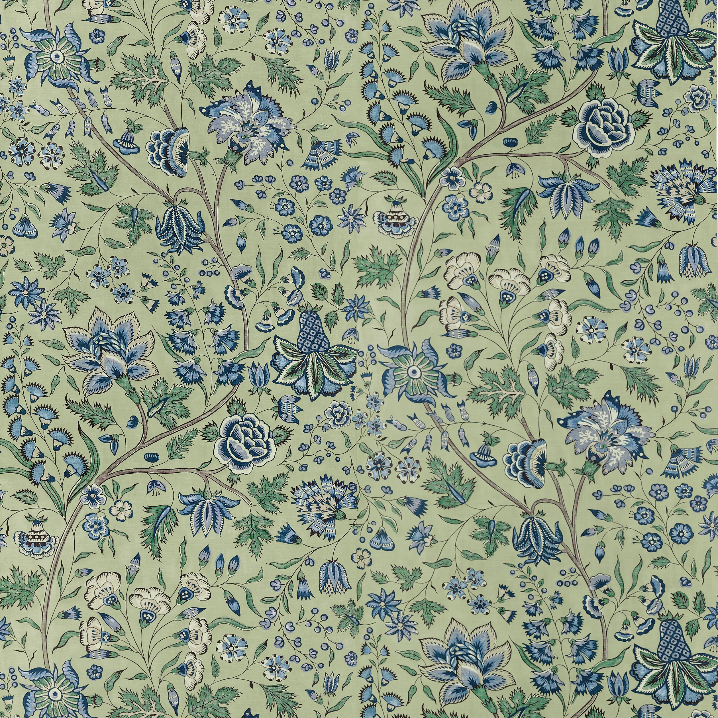 Thibaut FRANCOIS Wallpaper in Green and Blue (AT10727) Thibaut FRANCOIS Green and Blue Clermont Wallpaper AT10727