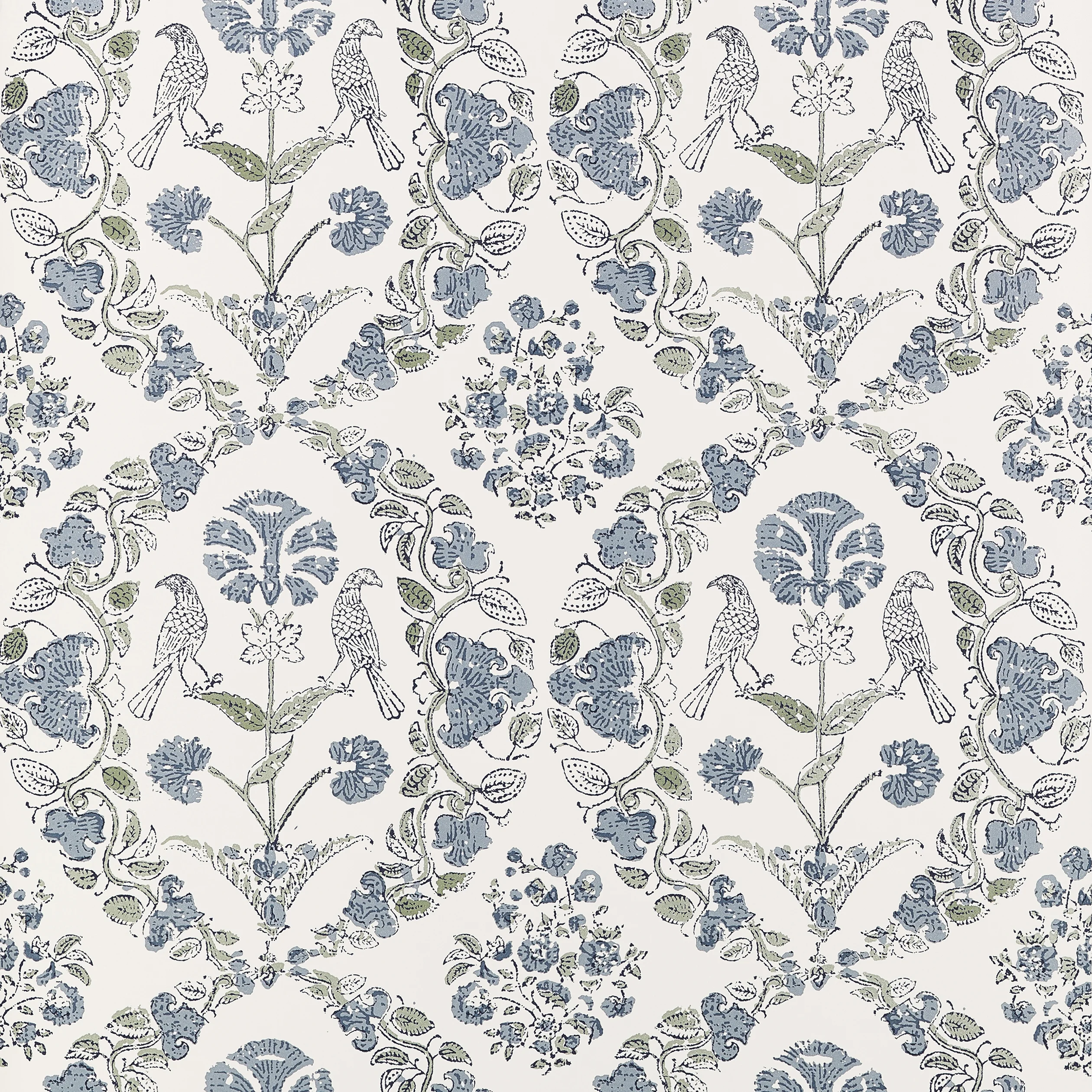 Thibaut PALOMA Wallpaper in Blue and Green (AT10740) Thibaut PALOMA Blue and Green Clermont Wallpaper AT10740